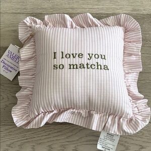 I love you so matcha decorative throw pillow 12” x 12”